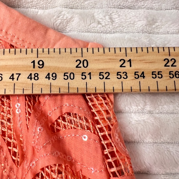# A114  FT INC Y2K  Peach  Lace  Mesh  Peplum Top Festival Boho NWT Size  M - Picture 10 of 10